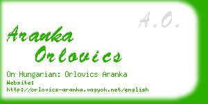 aranka orlovics business card